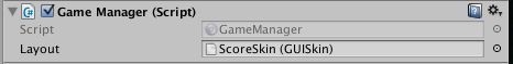 Game Manager with skin applied to layout