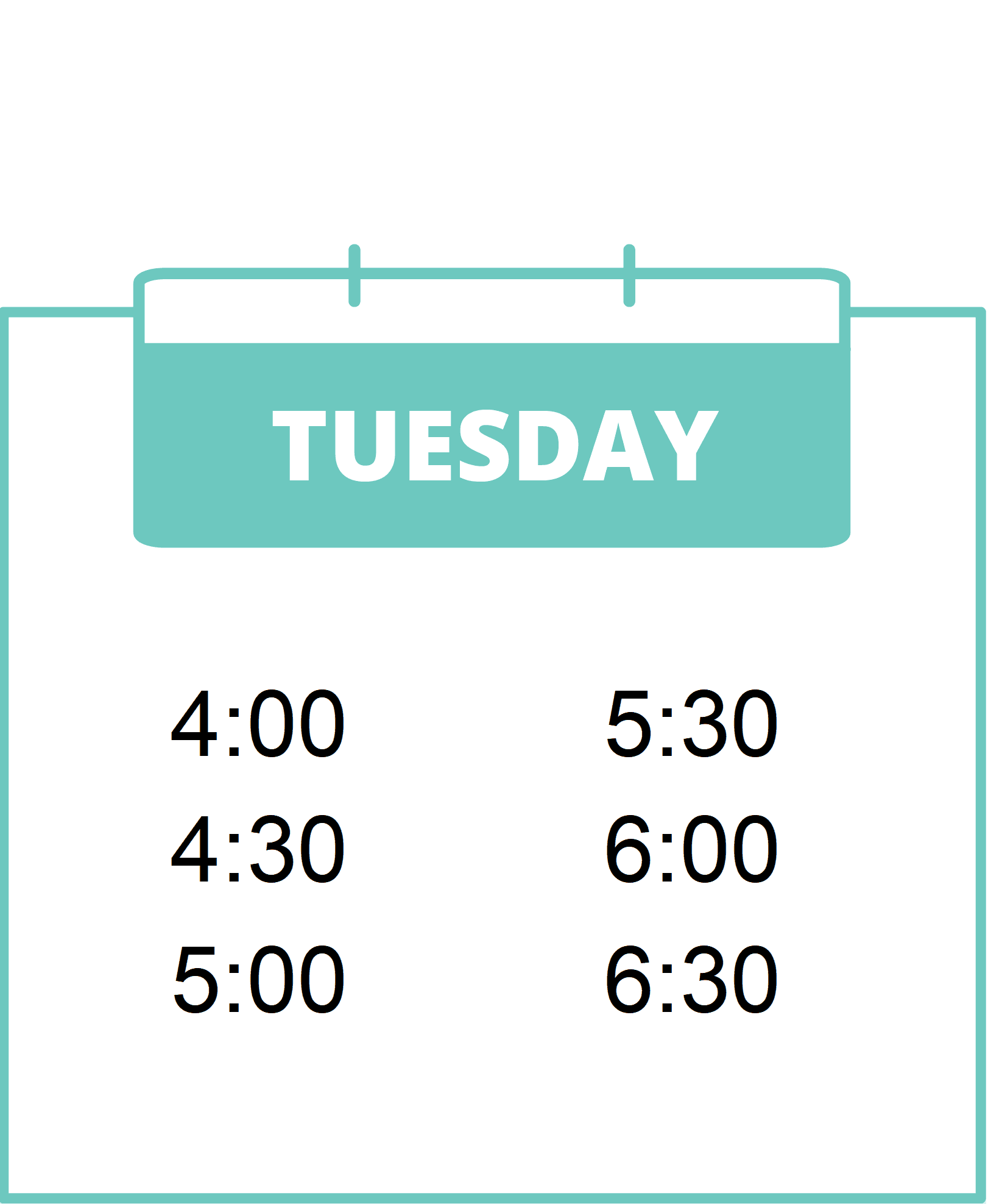 tuesday schedule
